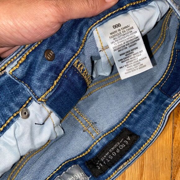 Aéropostale High-Rise Denim Midi Shorts - Picture 2 of 5